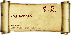 Vay Renátó névjegykártya